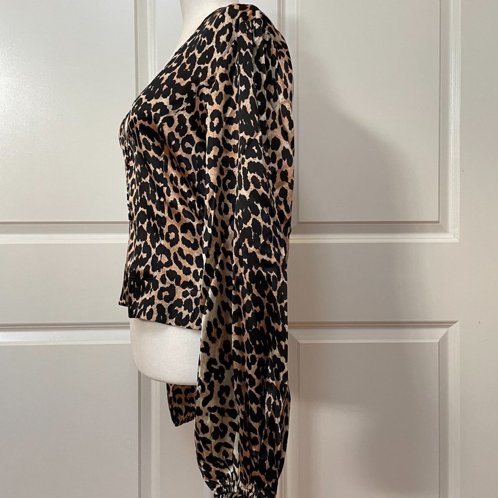 Leopard-Print Silk Satin Top from GANNI - Picture 2 of 10